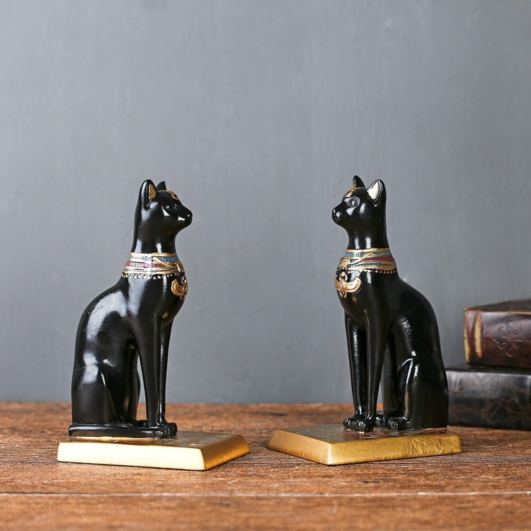 Egyptian Cat Resin Bookend Book By Vintage Decoration