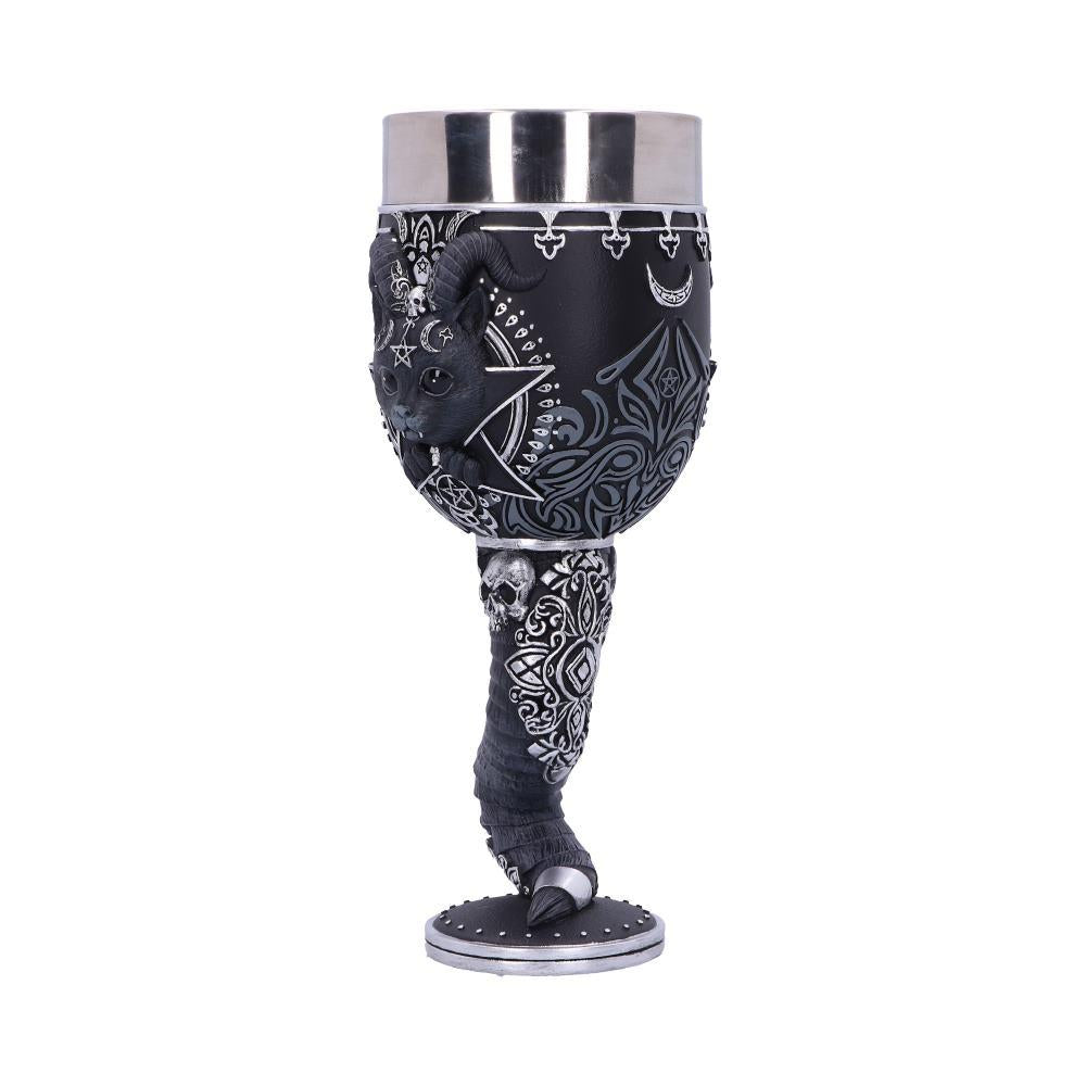 Pawzuph Occult Goblet Gothic Cat Chalice Pentagram Cup Pagan Altar Drinkware