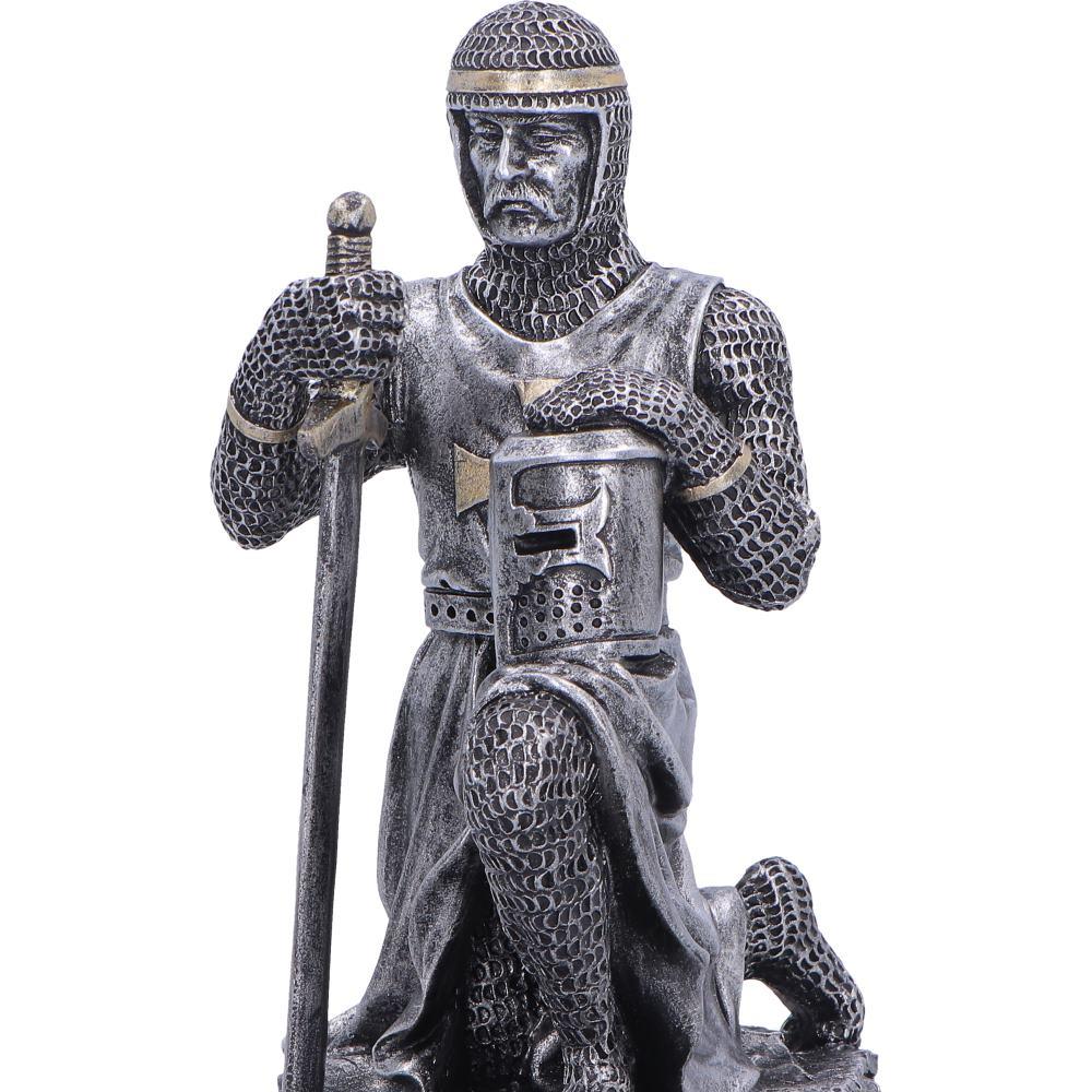 Medieval Knight Soldier Pledge Statue Figurine Ornament Kneeling Warrior Sword