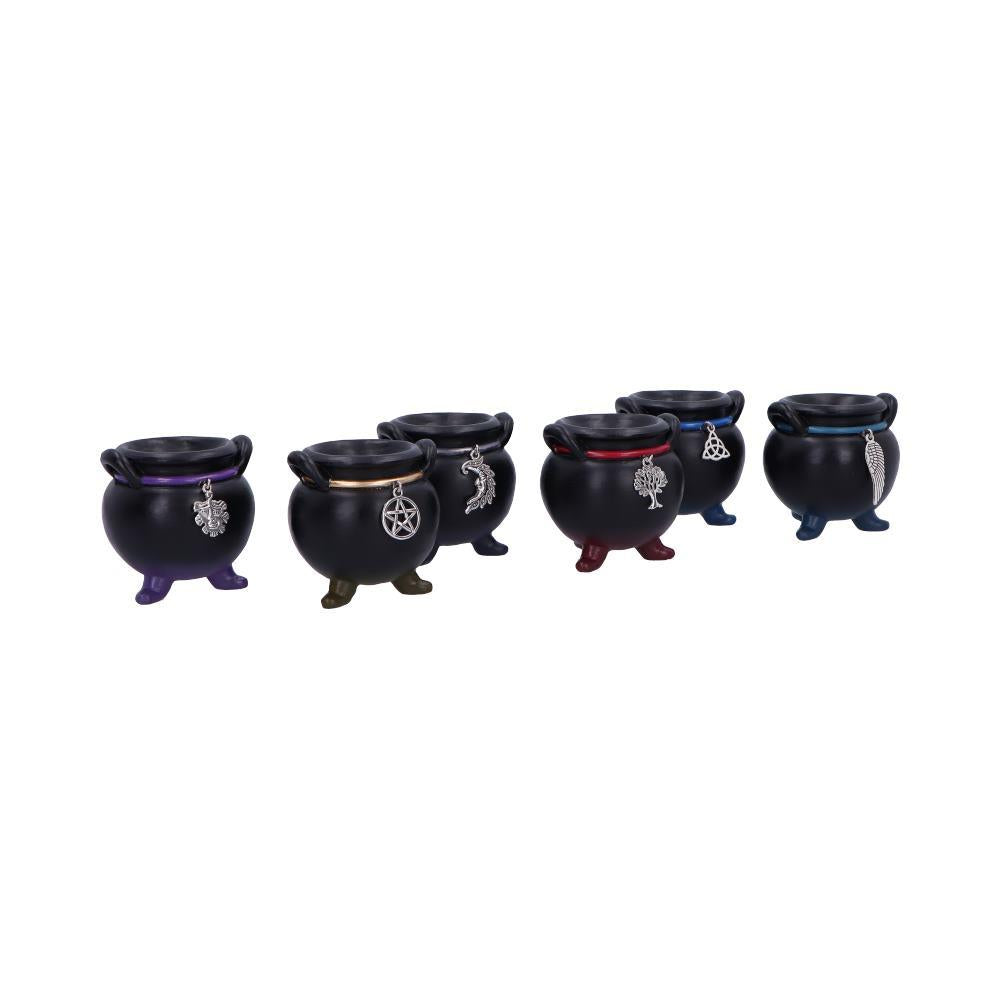 Positive Energy Cauldrons Set of 6 Mini Wiccan Altar Pagan Witchcraft Ornaments