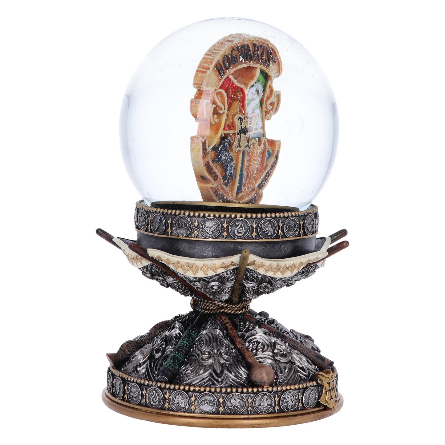 Harry Potter Wand Snow Globe 16.5cm - Officially Licensed Collectible with Hogwarts Crest