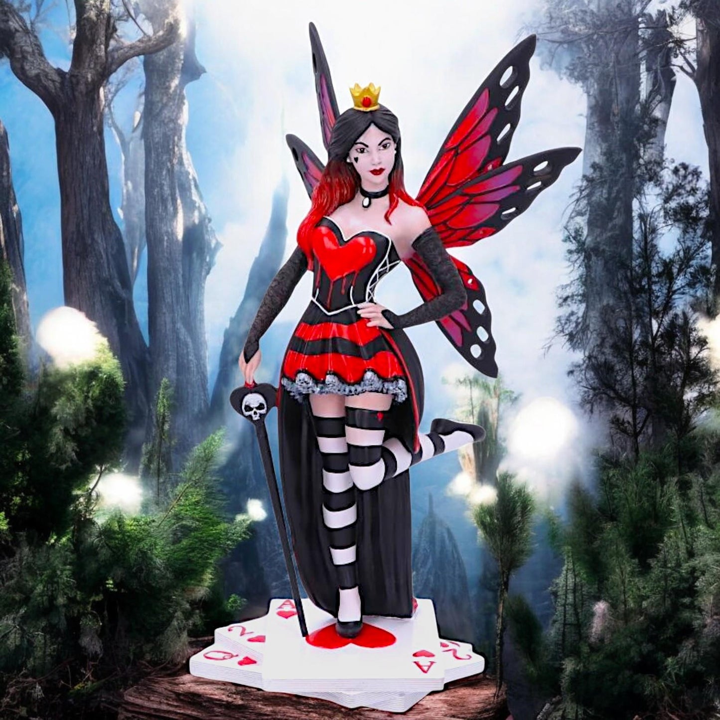 Ace of Hearts Fairy Figurine Fantasy Gothic Statue Home Decor ornament Boxed