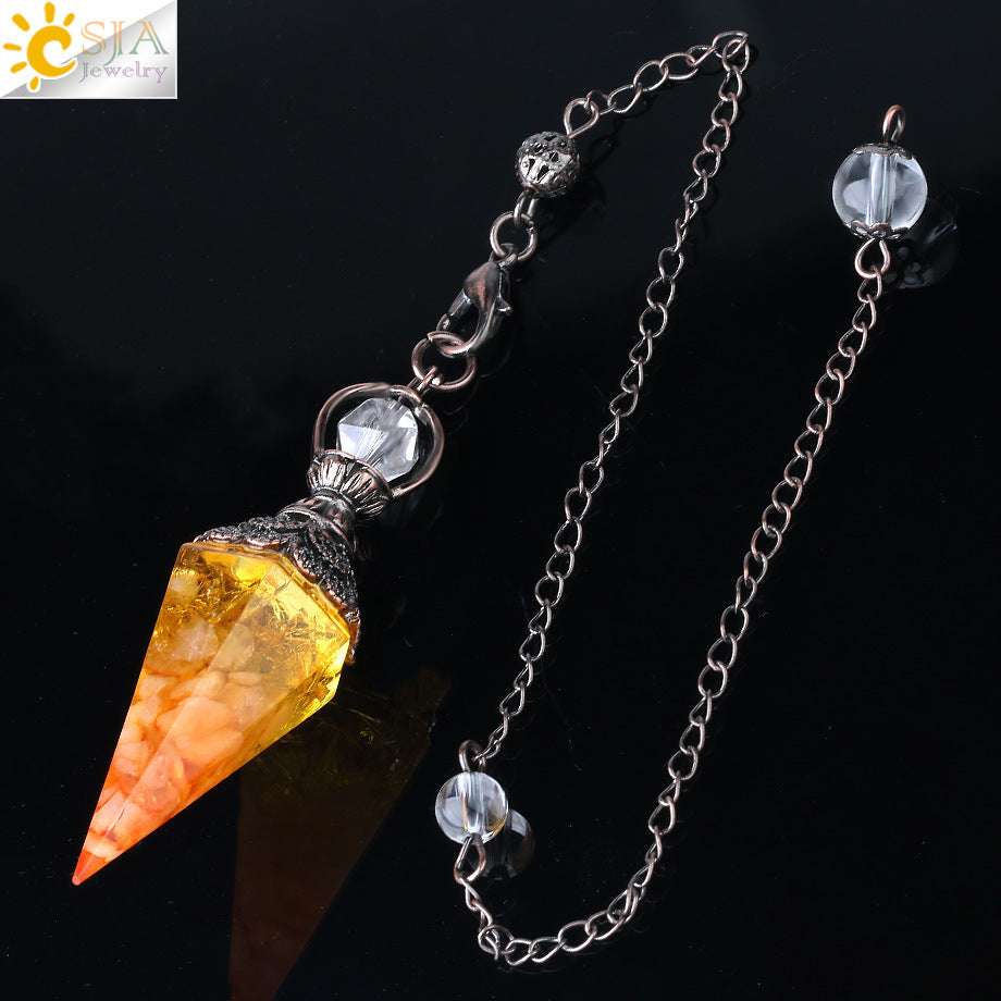 Colorful Crystal Pendulum Natural Gravel Pendant