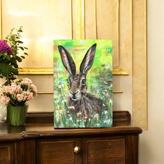 DAWN VIGIL HARE Ceramic Art Tile by Pankhurst Gallery 30x20cm - Ready to Hang