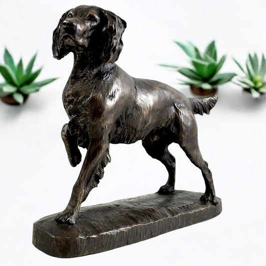 Bronze Effect Springer Spaniel Dog Sculpture by David Geenty - 23cm Resin Statue