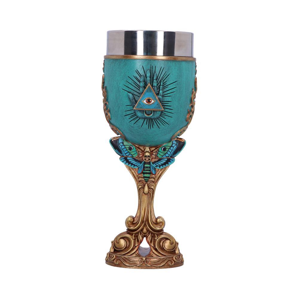 All Seeing Eye Palmistry Chalice Fortune Teller Gothic Altar Goblet Occult  Decor