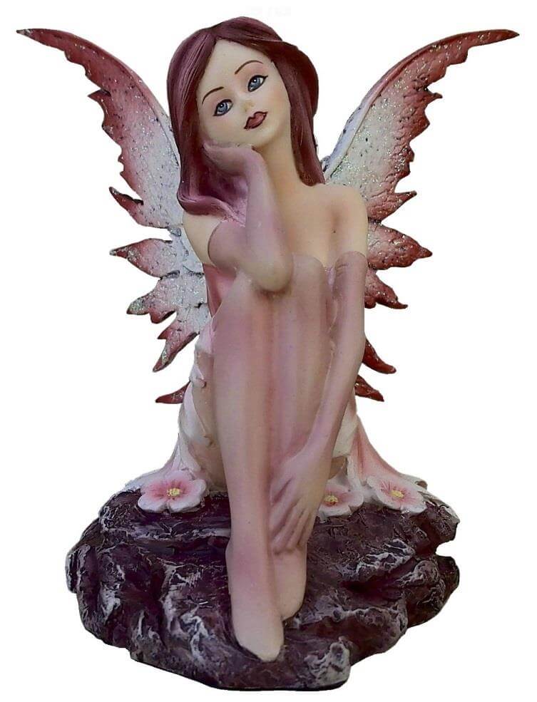 Enchanting Blossoms Handmade Resin Pink Flower Fairy Figurine 14cm Sculpture-Osiris Craftworks