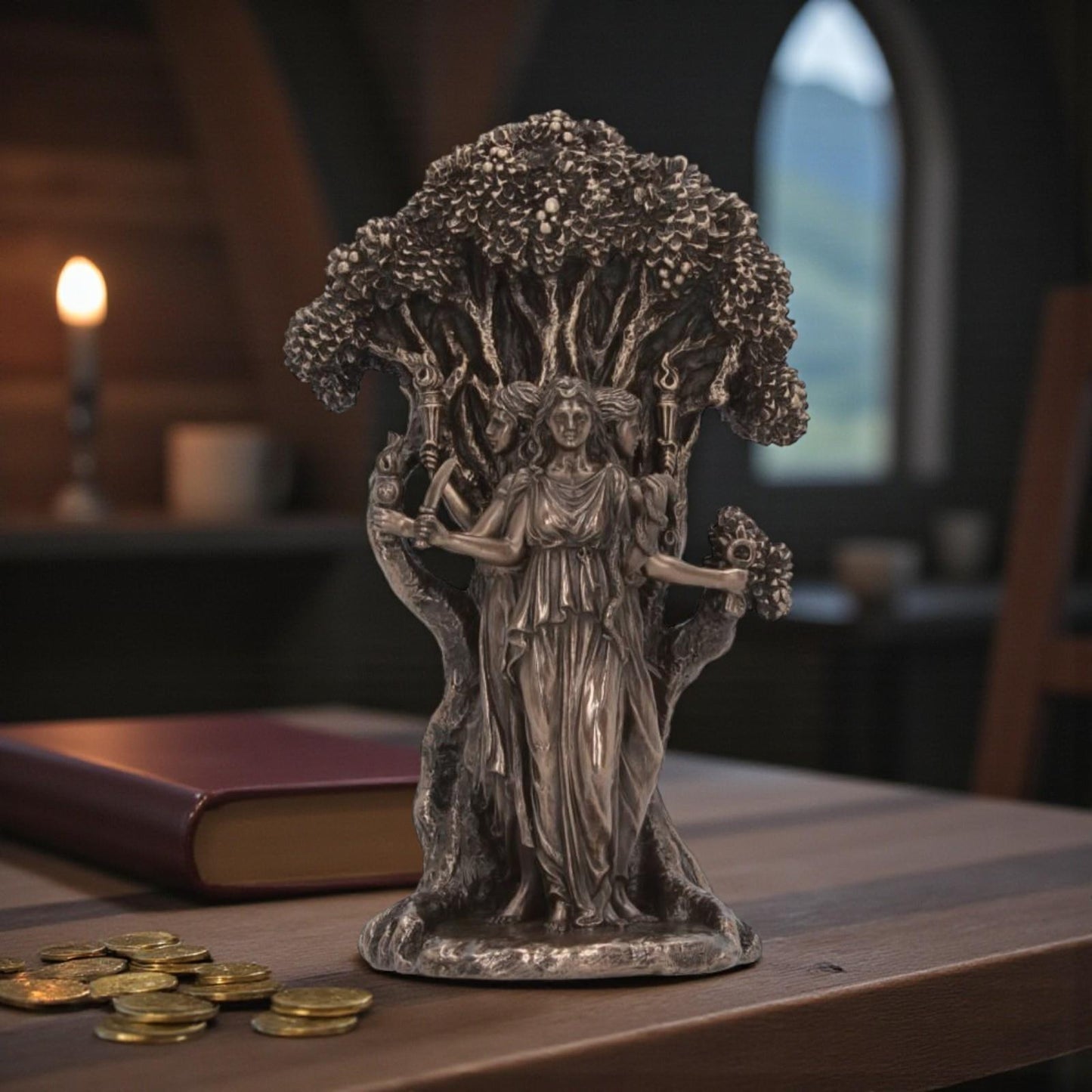 Hekate Goddess Statue Triple Moon Deity Pagan Wiccan Altar Ornament Witchcraft Home Decor