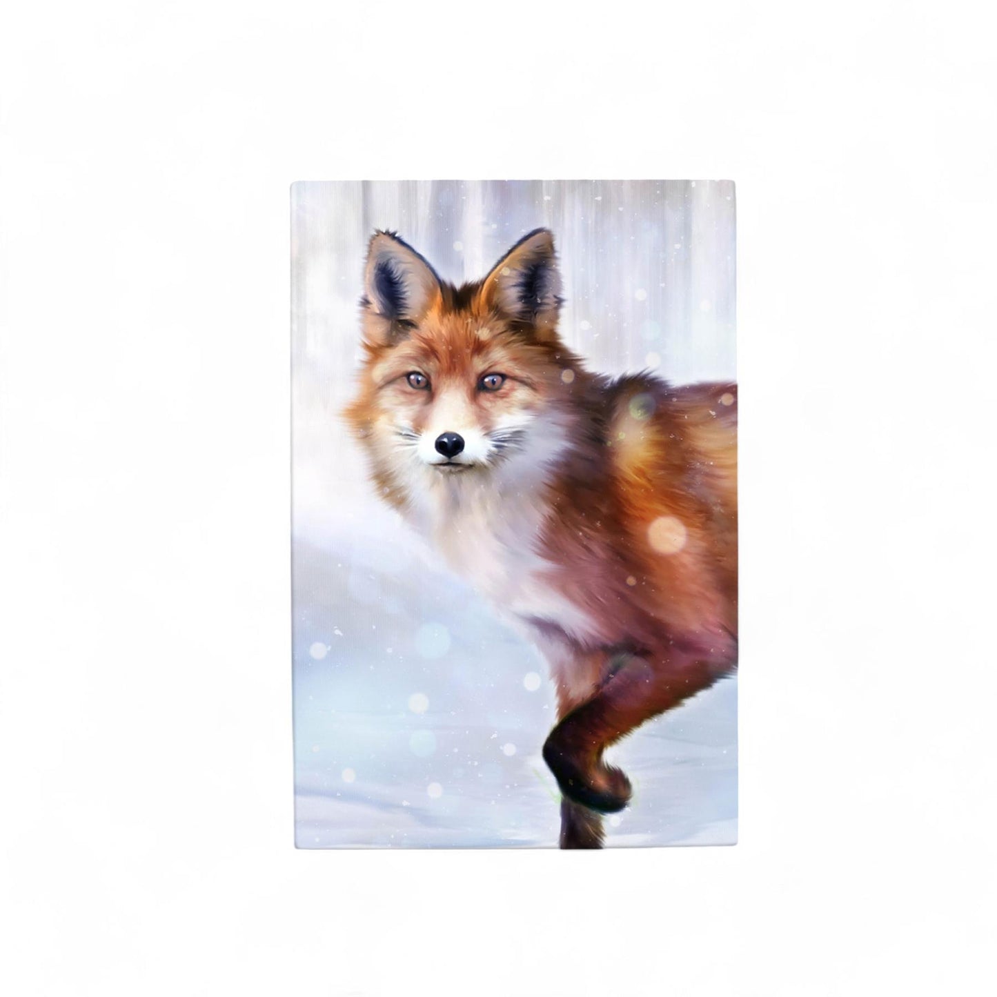 FOX IN SNOW FALL Ceramic Art Tile P.F. Johnson 30x20 cm | Wall Decor | Christmas Gift Box"