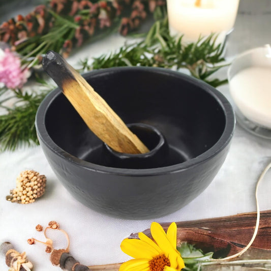 Cast Iron Palo Santo Burner and Dish | Incense Holder | 10 cm - Perfect for Burning Palo Santo & Smudging Rituals