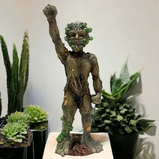 Enchanted Forest Green Man Statue | Nature Spirit Resin Figurine | Mythical Woodland Decor | Eco-Friendly Home Accent