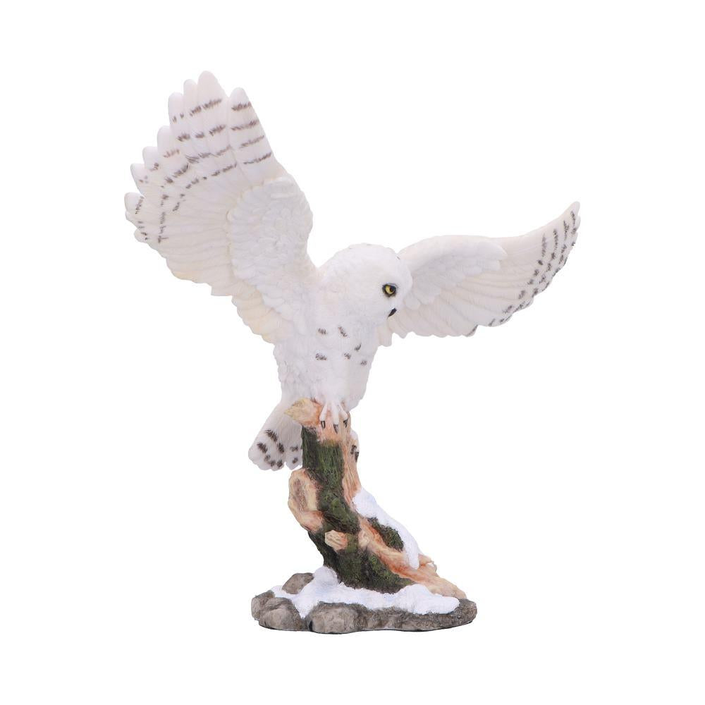 Majestic Snowy Owl Figurine Winter Scene Sculpture Wildlife Statue Art Decor Gift