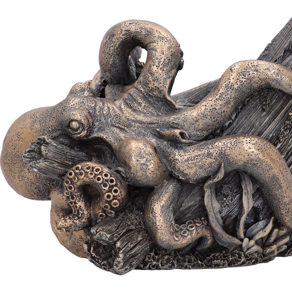Gothic Kraken Wine Holder Bronze Octopus Tentacle Home Bar Nautical Pirate Decor