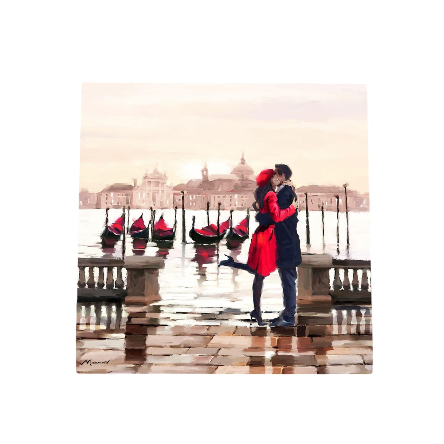 MEET ME IN VENICE 2 Romantic Art Ceramic Tile 20x20 cm by MacNeil Studios - Ready to Hang Wall Decor, Romantic Gift-Osiris Craftworks