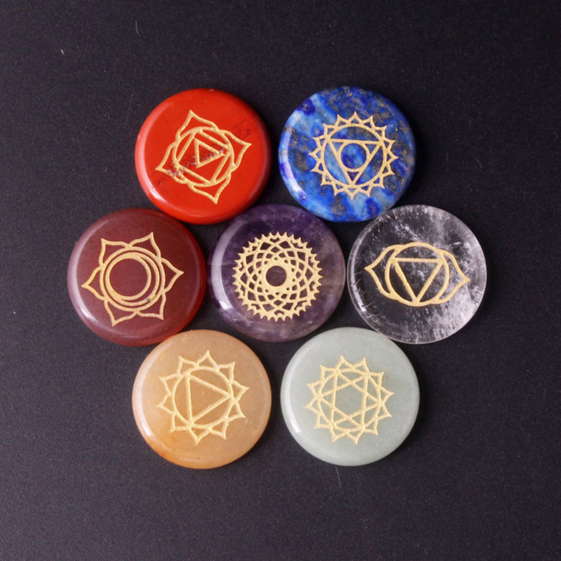 Seven Color Stone Symbol Crystal Ornament Set