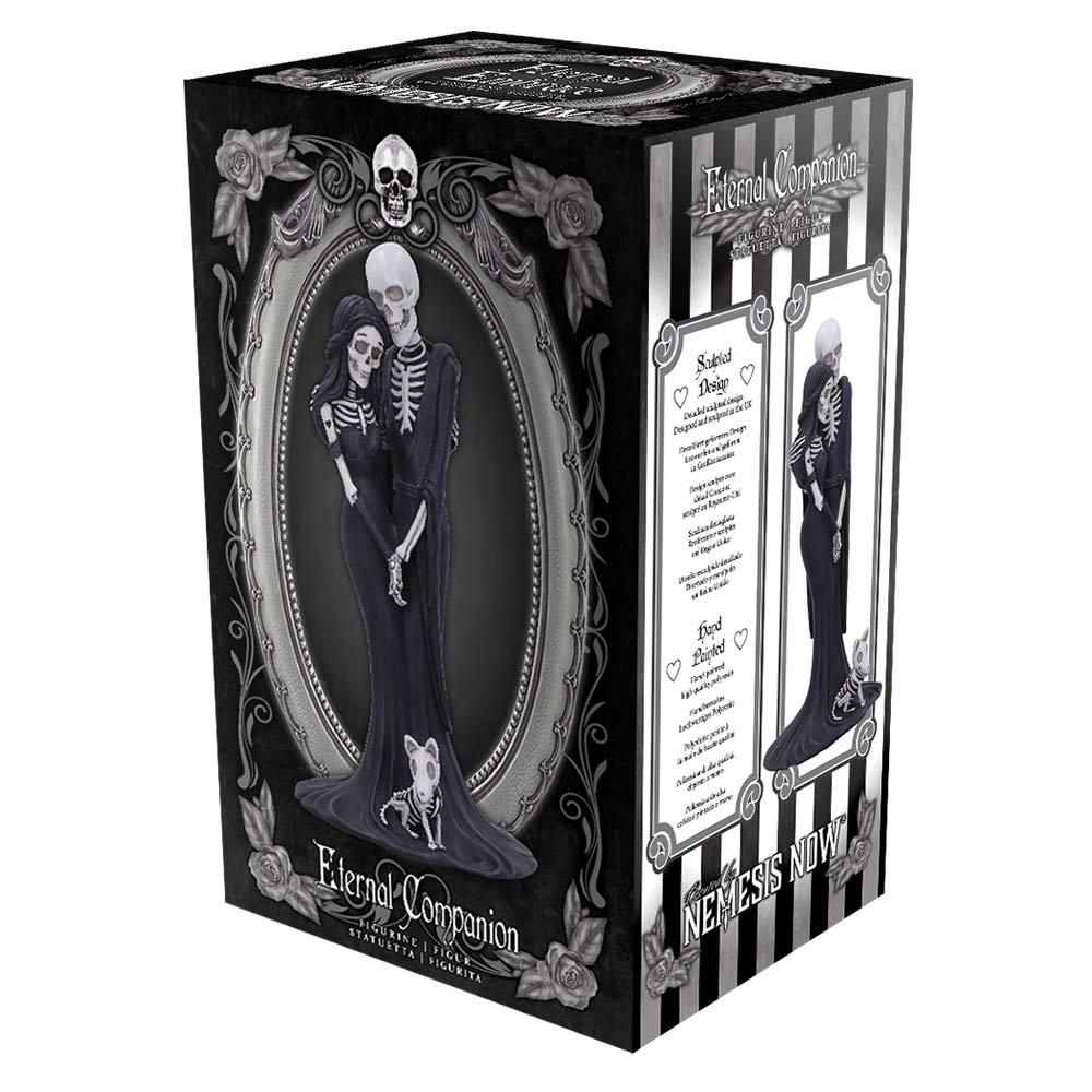 Gothic Skeleton Embrace Figurine Couple & Dog Everlasting Macabre Fantasy Art