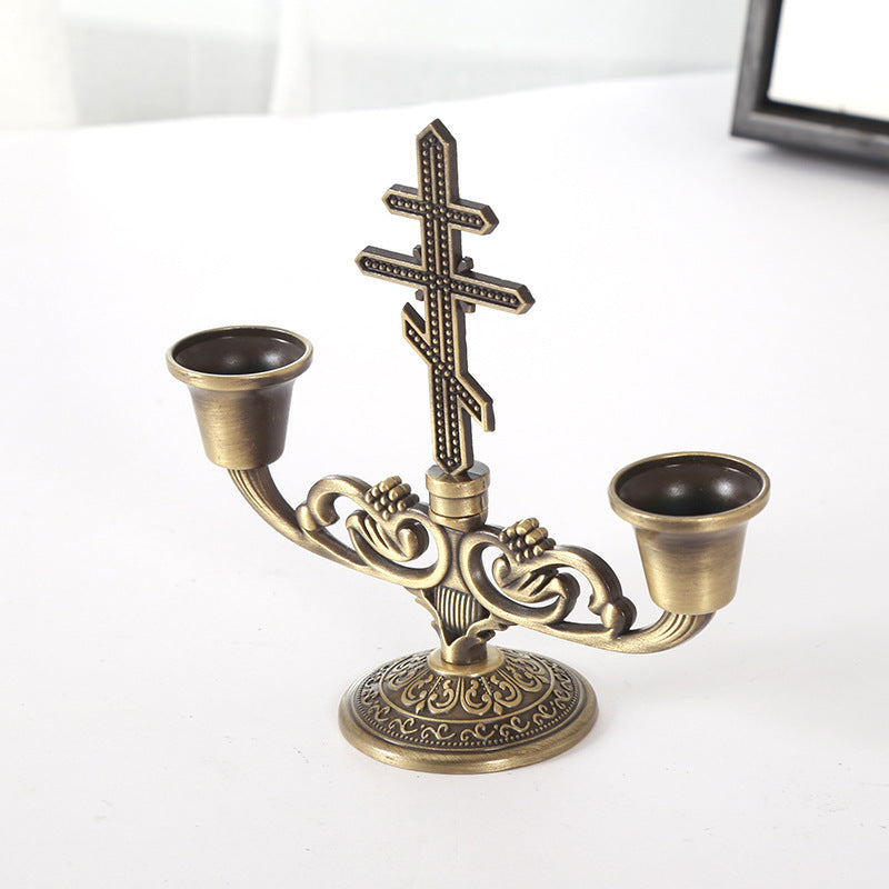 Catholic Sacred Candle Holder Cross Ornament