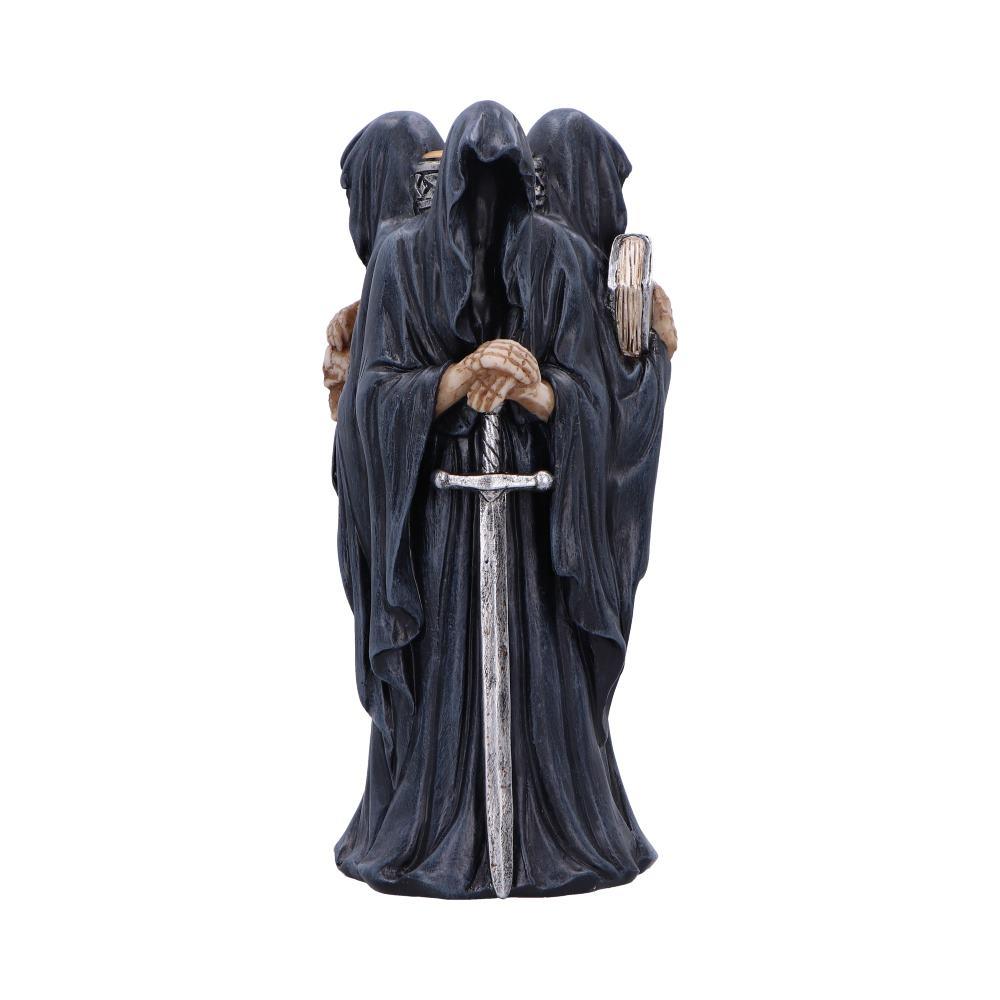 Dark Mystic Candle Holder Gothic Hooded Figures Ornament Fantasy Skull Sword