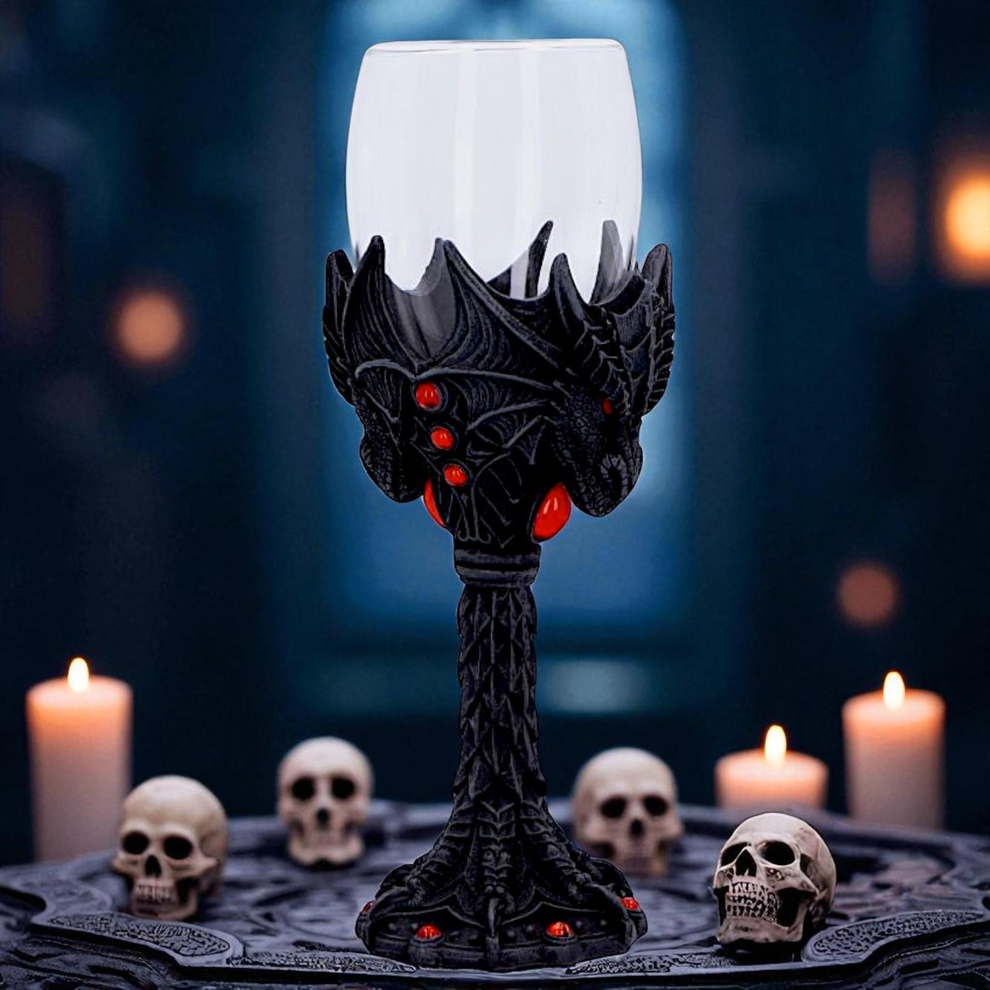 Dragon Goblet Gothic Fantasy Wine Glass Medieval Chalice Halloween Drinkware