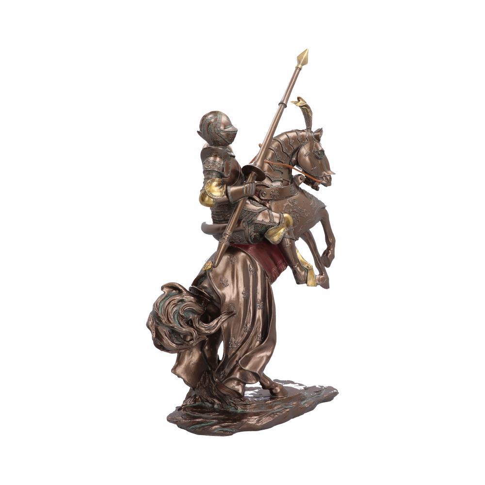 Medieval Knight on Horse Figurine Armoured Cavalry Statue Bronze Effect 45.9cm