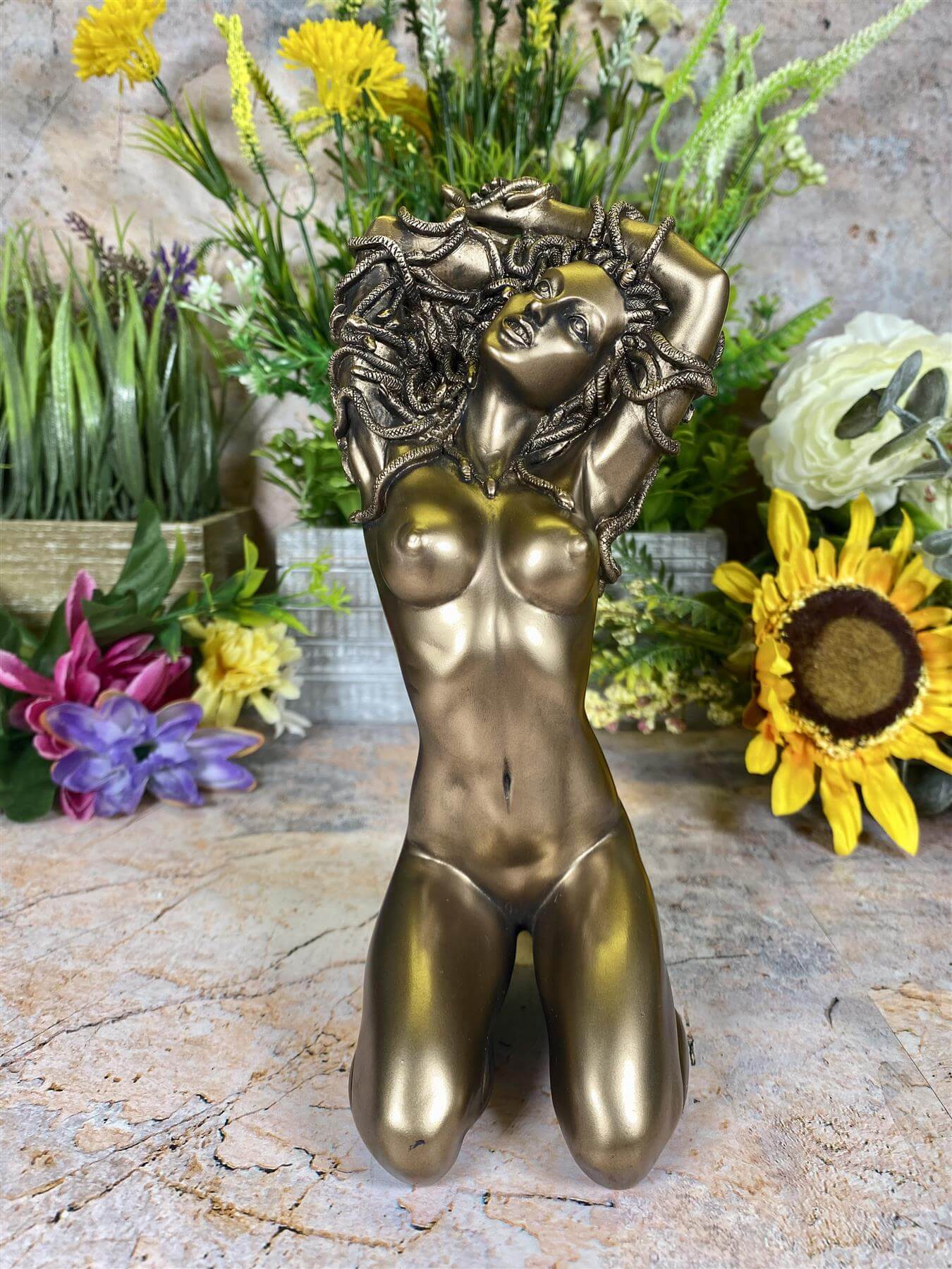 Exquisite Bronze Effect Medusa Sculpture - 21 cm Tall - Greek Mythology Artwork