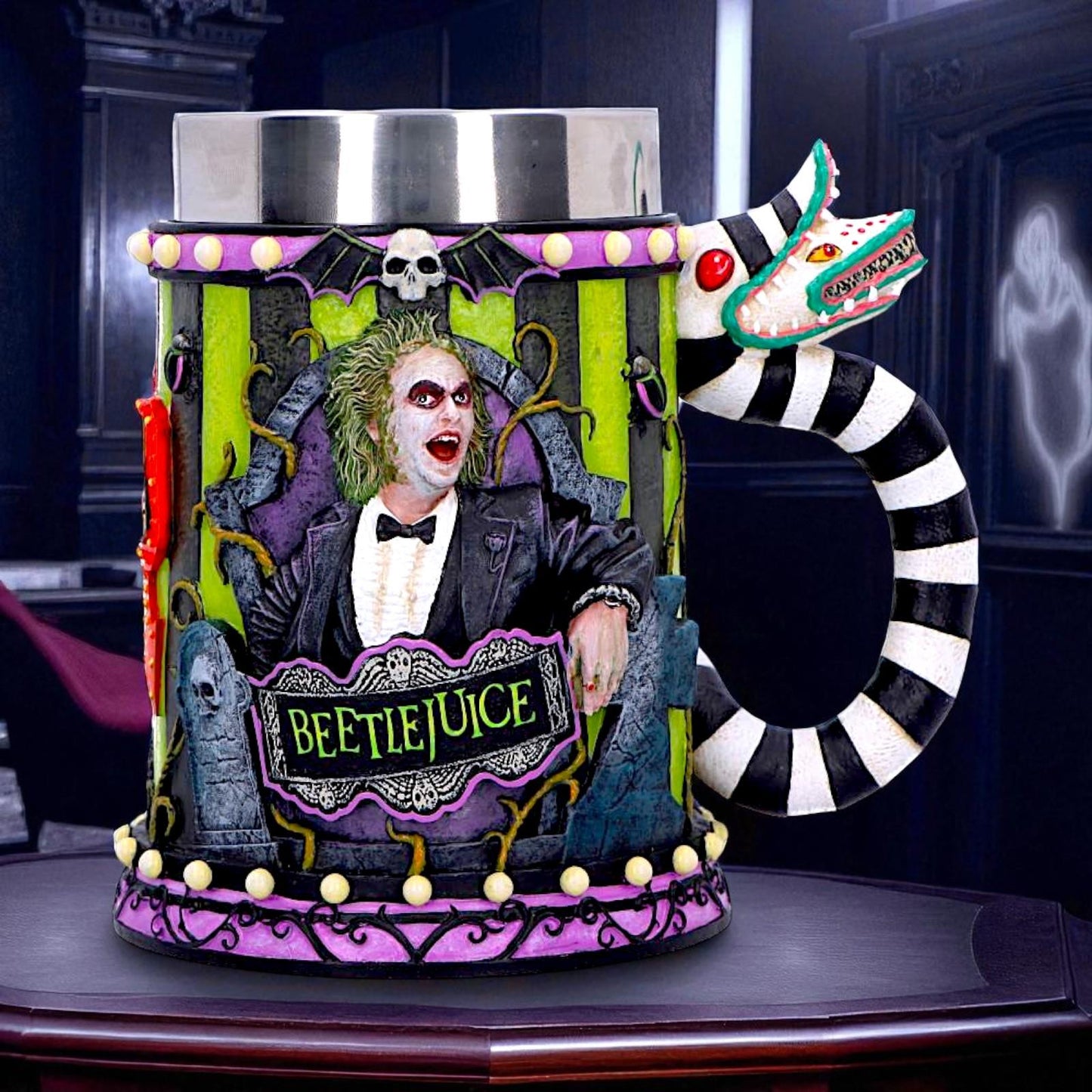 Official Beetlejuice Tankard Gothic Mug Halloween Movie Collectible Drinkware