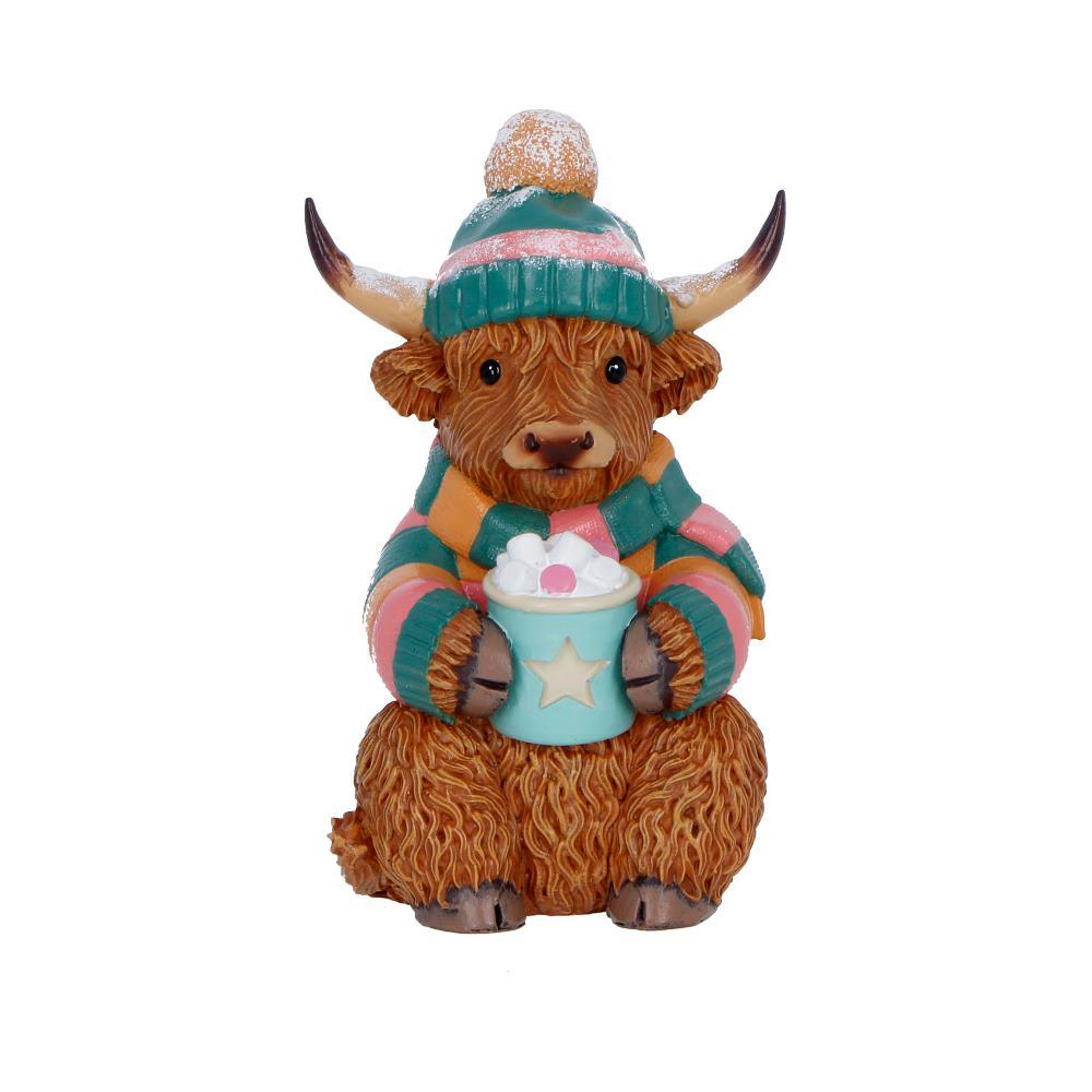 Highland Cow Statue Figurine Ornament Christmas Winter Scottish Cow Gift