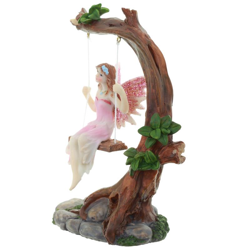 Enchanting Flower Fairy Swing Figurine Fantasy Home Decor Collectible Ornament