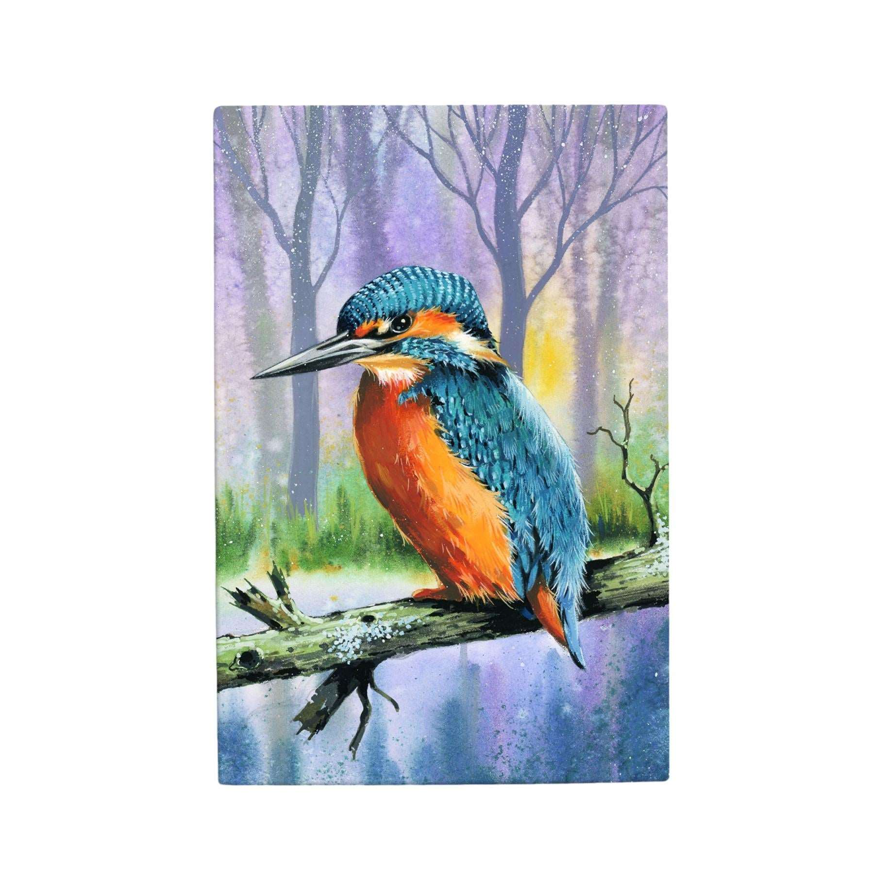 Kingfisher by the Lake Ceramic Art Tile – 30x20cm Decor