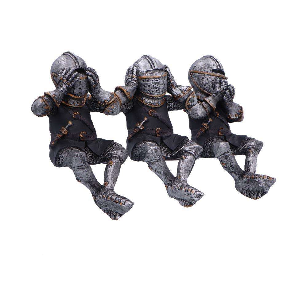 Medieval Knight Figures Shelf Sitters Set Gothic See No, Hear No, Speak No Evil