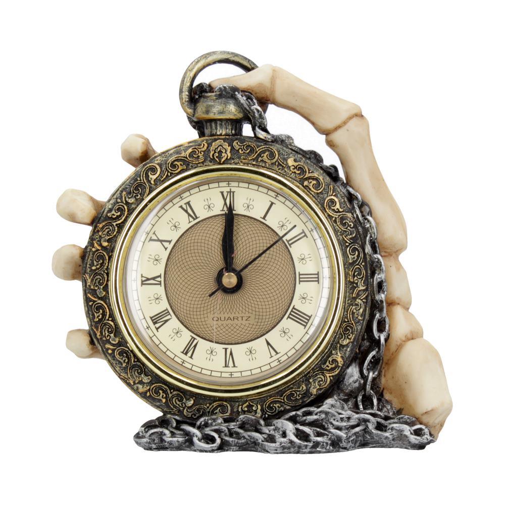 Skeleton Hand Holding Pocket Watch Gothic Mantel Clock Gothic Ornament