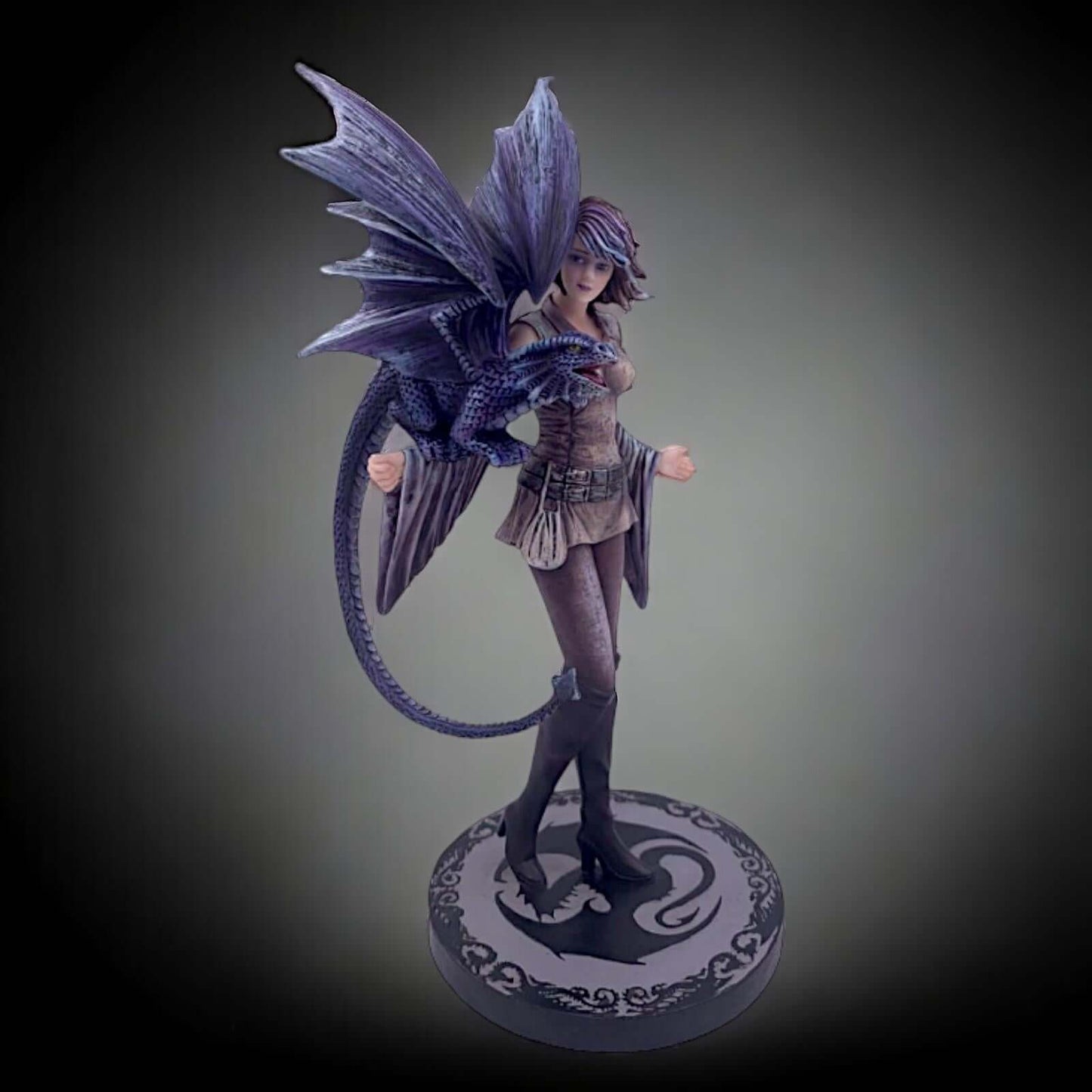 Enchanting Guardian Dragon & Fairy Statue - Mystical Fantasy Art, Anne Stokes Collection, Resin Crafted, Collector’s Decor, Home Accent Piece