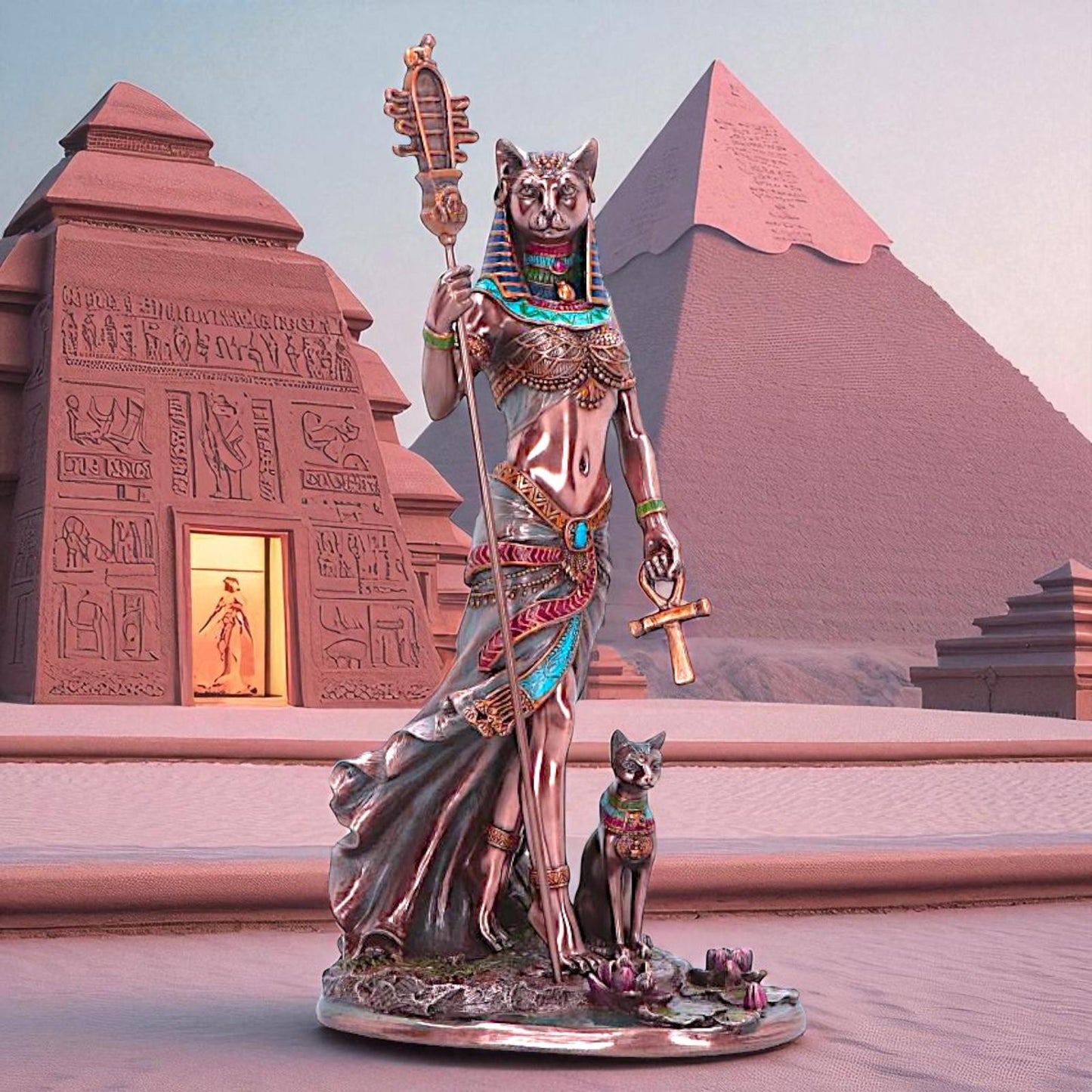 Bastet Goddess of Protection Figurine Egyptian Cat Statue Egyptian Mythology