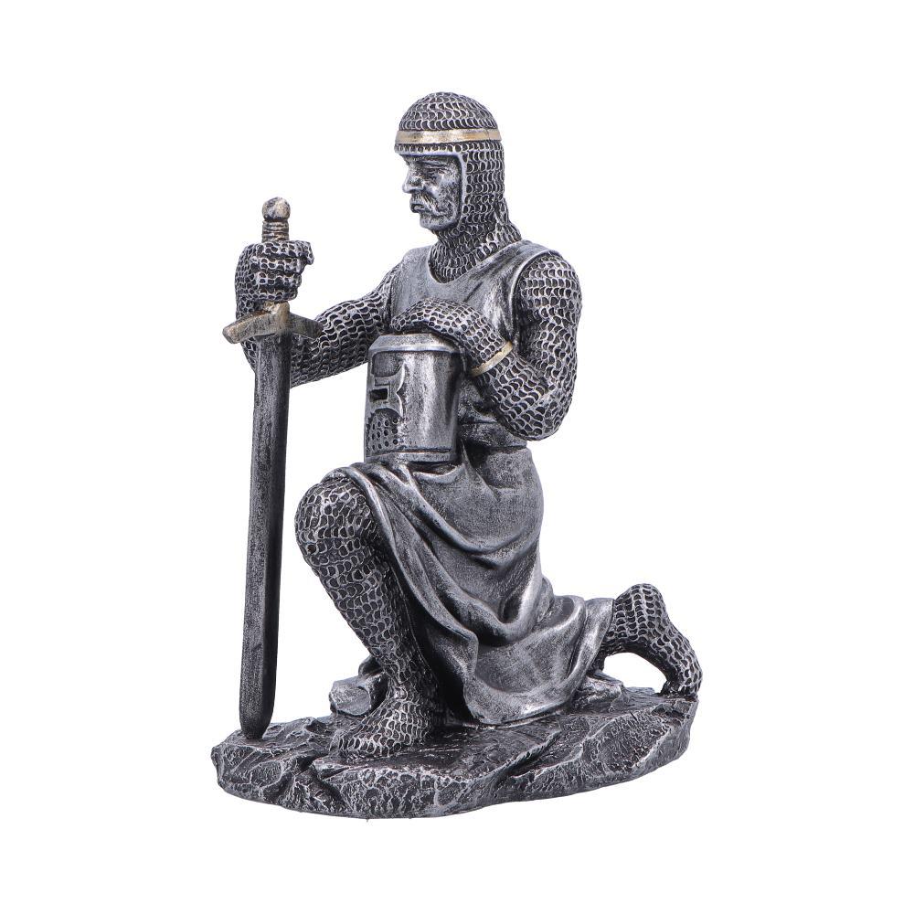 Medieval Knight Soldier Pledge Statue Figurine Ornament Kneeling Warrior Sword