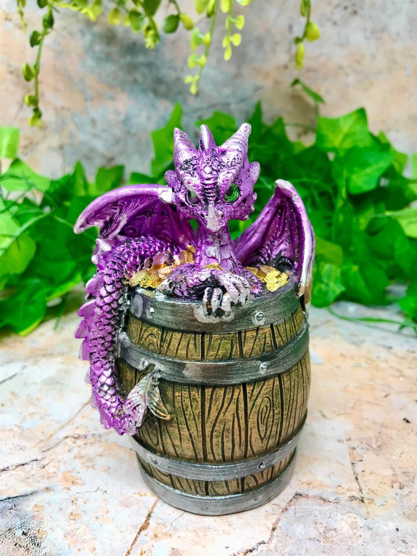 Purple Dragon Money Box, Whimsical Piggy Bank, Fantasy Dragon Ornament, Unique Savings Keeper, Magical Creature Decor, Home Fantasy Accent