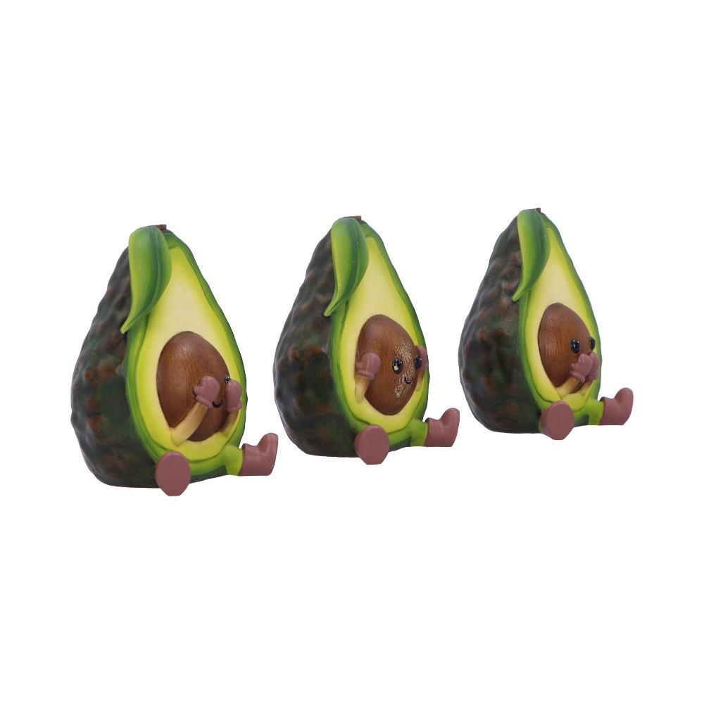 Quirky Three Wise Avocado Figurines Hear No See No Speak No Evil Novelty Decor