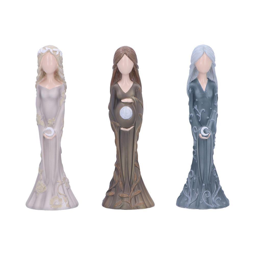 Wiccan Maiden, Mother & Crone Figurines Set 15cm Triple Goddess Statues Spiritual Altar Decor