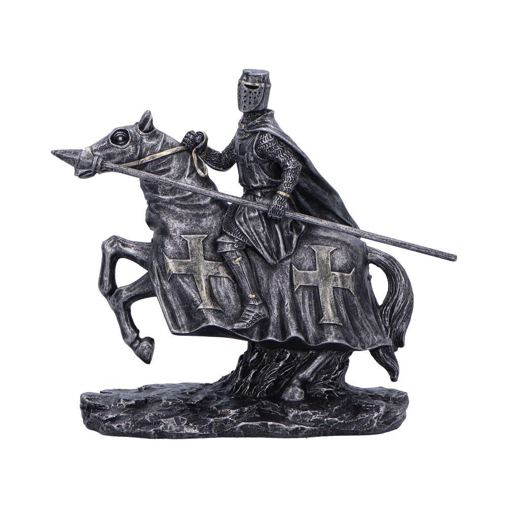 Crusader Templar Warrior Statue Horseback Knight Figurine Medieval Ornament