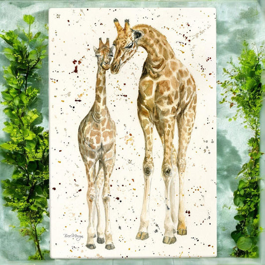 Decorative "A Mother's Love" Ceramic Wall Art Tile by Bree Merryn | Giraffe Animal Print | Ready to Hang | 30x20 cm | Unique Gift | Handcrafted and Boxed-Osiris Craftworks