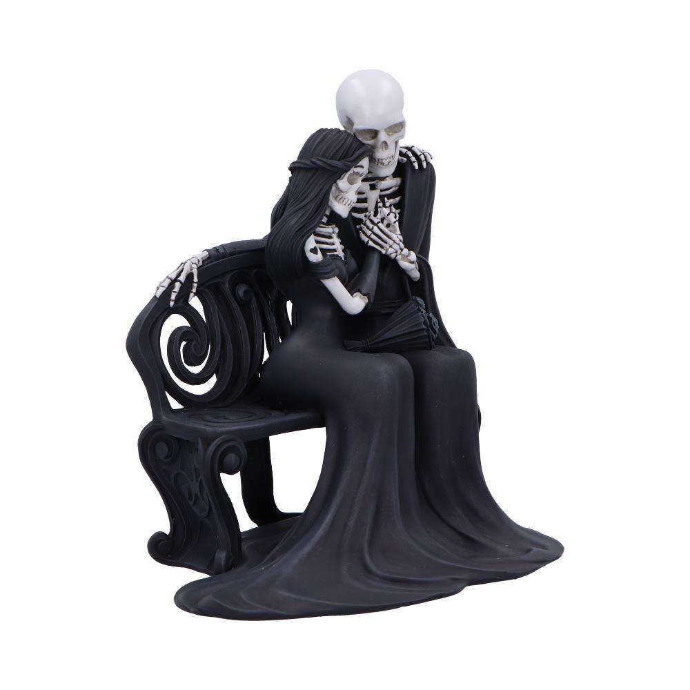 Romantic Death Embrace Statue Eternal Bond Skeleton Couple Fantasy Figurine
