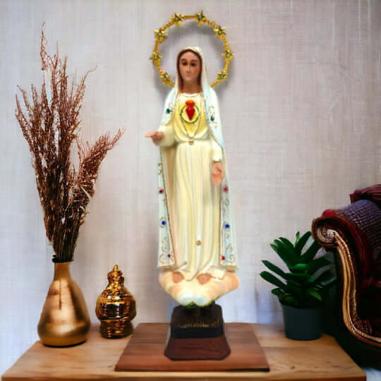 Immaculate Heart of Mary Statue | Sacred Art Resin Figurine | Religious Decor | Blessed Mother | Spiritual Gift | Marian Devotion