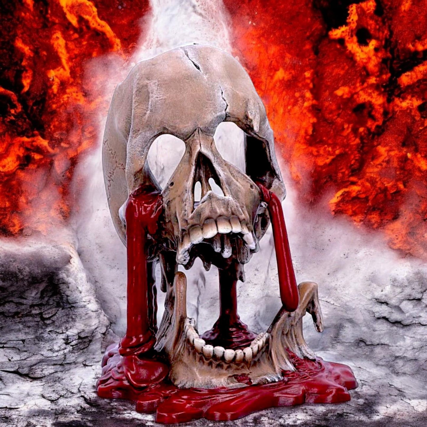 Gothic Melting Skull Ornament Halloween  Horror Figurine Statue Home Décor