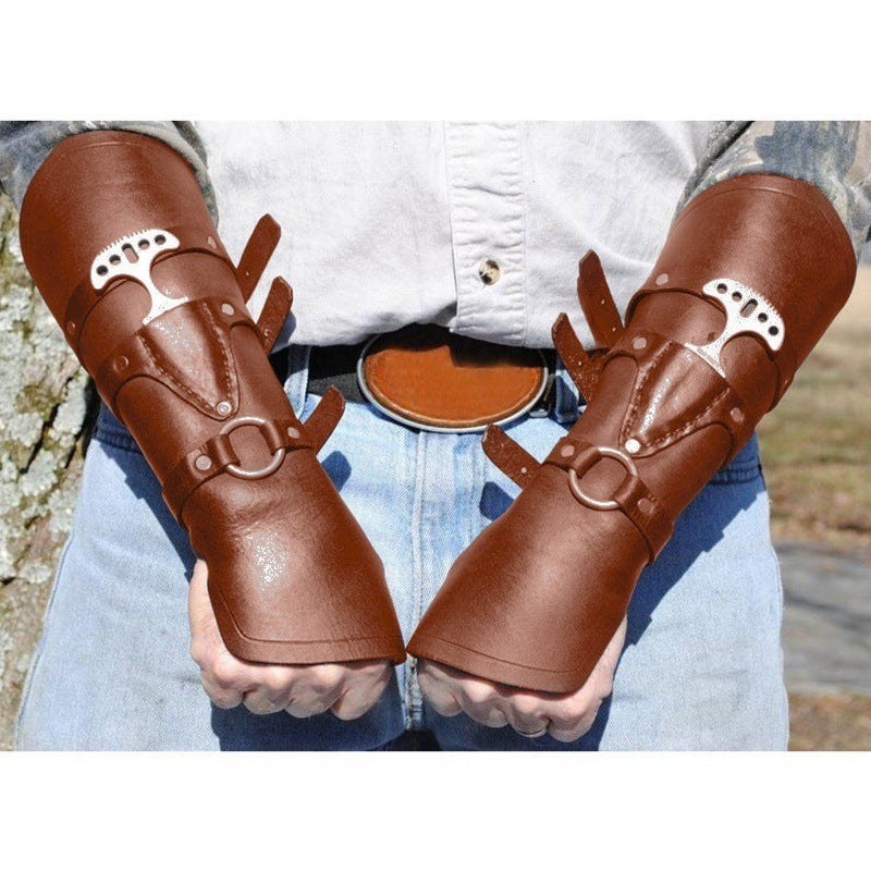 Medieval Steampunk Men's Vintage Rivet Buckle Strap Gloves