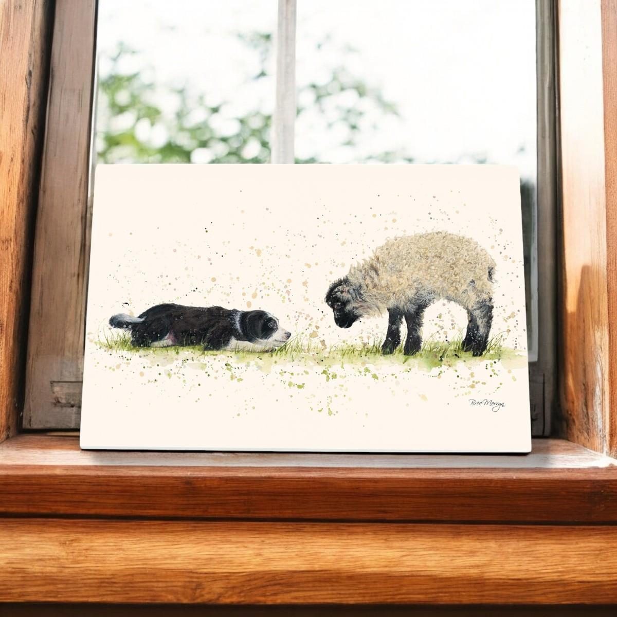 Nice to Meet Ewe Ceramic Art Tile by Bree Merryn 30x20 cm - Ready to Hang Wall Décor in Gift Box