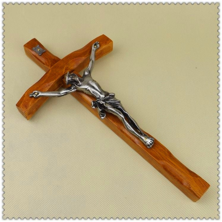 Solid wood alloy jesus cross