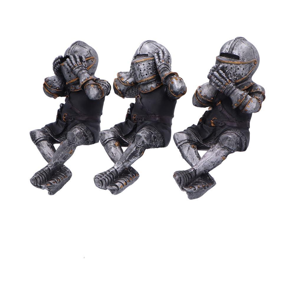 Medieval Knight Figures Shelf Sitters Set Gothic See No, Hear No, Speak No Evil