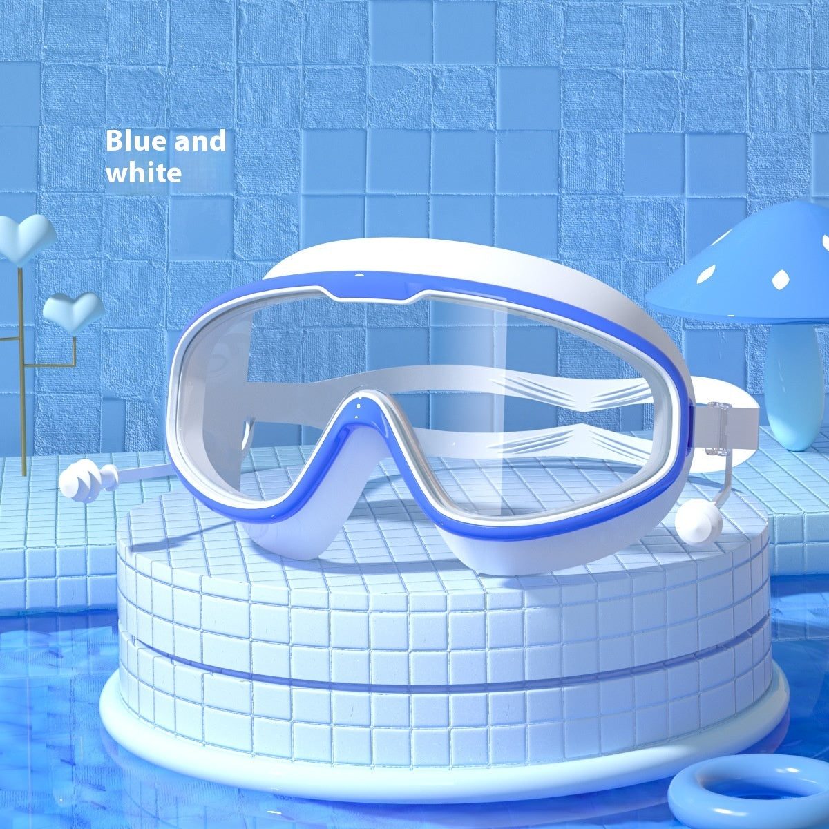 Goggles Large Frame Waterproof Non-fogging Swimming Glasses