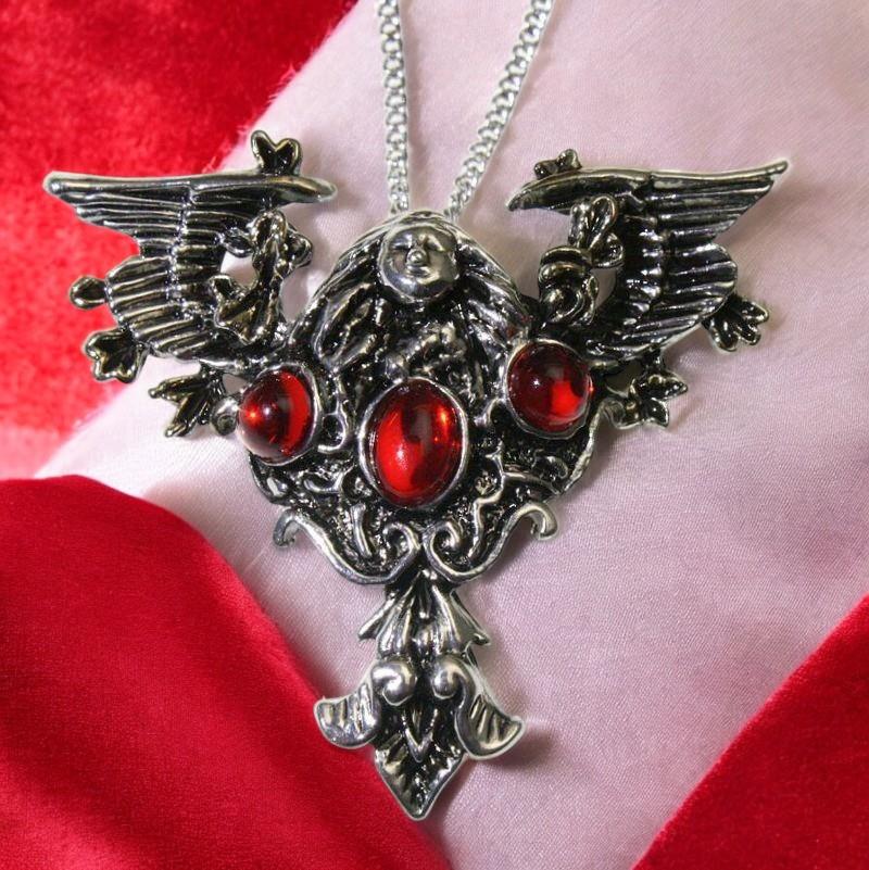 Angel of Midnight Gothic Pendant Necklace – Pewter Fantasy