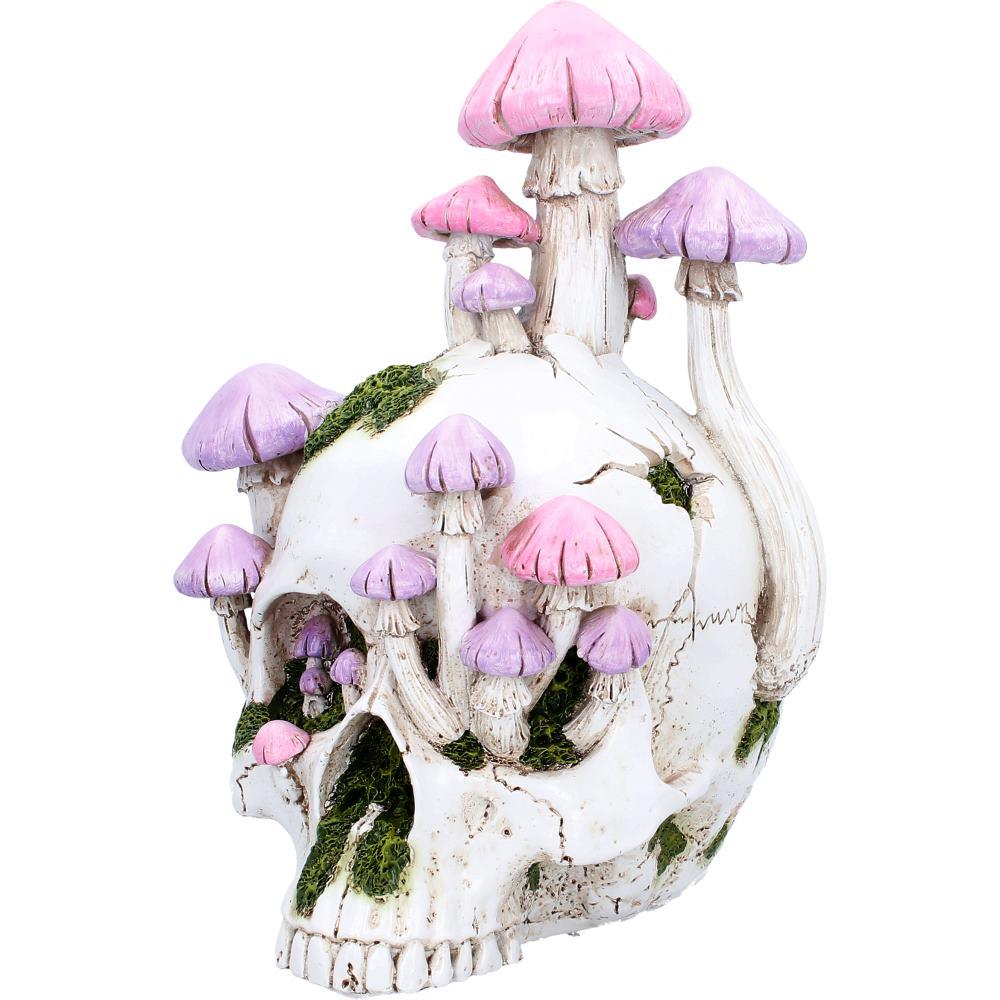 Fantasy Skull Sculpture Mushroom Garden Ornament Gothic Decorative Display