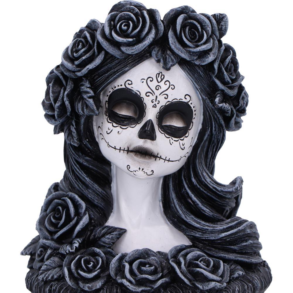 Gothic Day of the Dead Skull Tea Light Holder Flor de Muerte Day of the Dead Bust